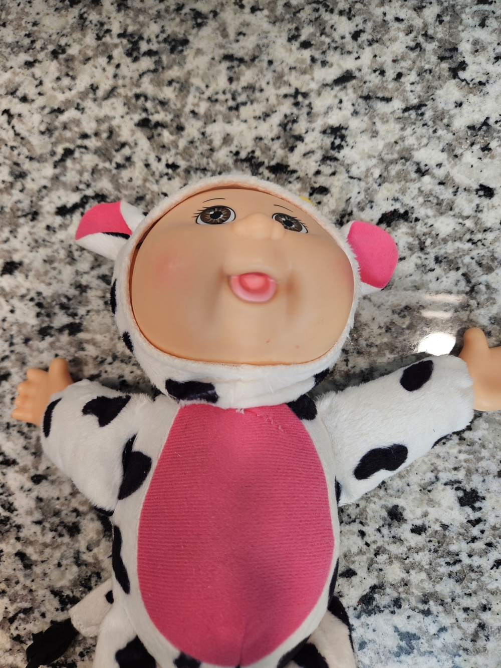 Cabbage Patch Plush Baby Doll in Pink Cow Costume - Soft Cuddly Toy - Picture 3 of 3